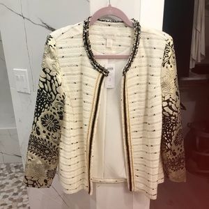 Chico gold black and cream jacket Chico size 2 .